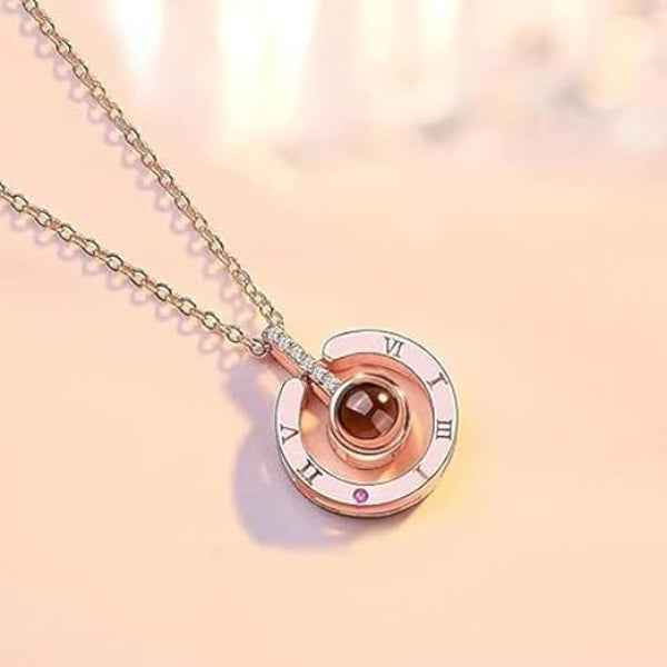 Eternal Rose Gold Projection Necklace | "I Love You" 100 Languages