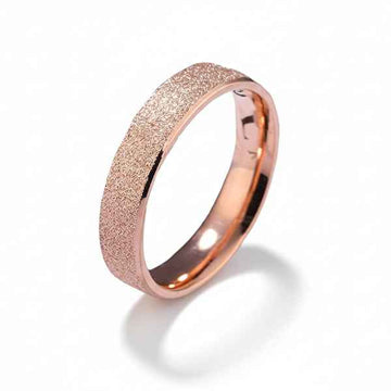 Rose Gold Sandblast Ring - Shimmering Frosted Matte Finish Band Ring