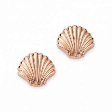 Rose Gold Seashell Stud Earrings | Dainty Coastal Jewelry