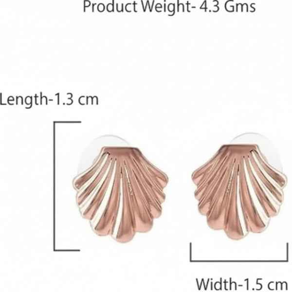 Rose Gold Seashell Stud Earrings | Dainty Coastal Jewelry