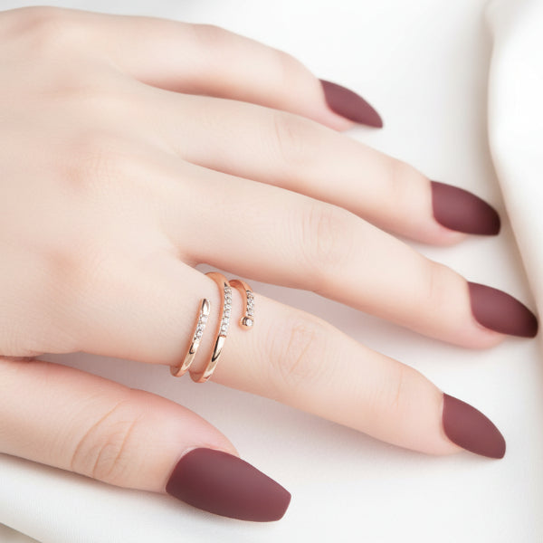 Radiant Rose Gold Spiral Ring - Bold Pavé Crystals Statement Band