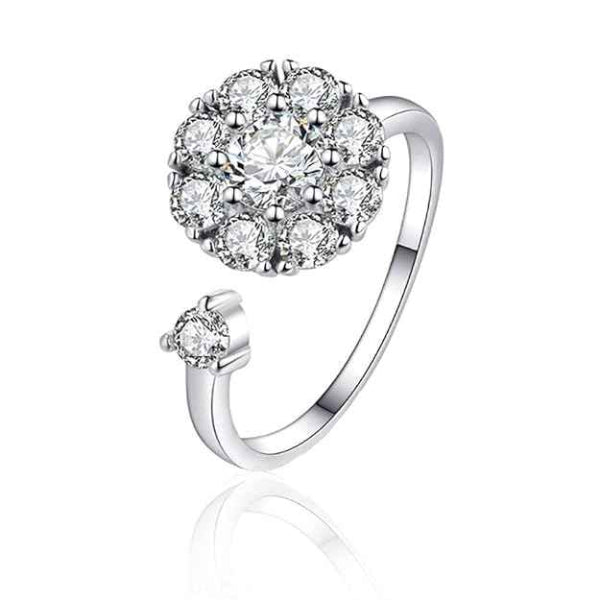 Bold Rotated Crystal Ring - Radiant Sparkling Statement Finger Ring