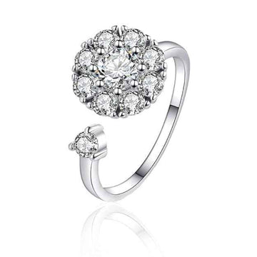 Bold Rotated Crystal Ring - Radiant Sparkling Statement Finger Ring