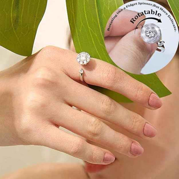 Bold Rotated Crystal Ring - Radiant Sparkling Statement Finger Ring