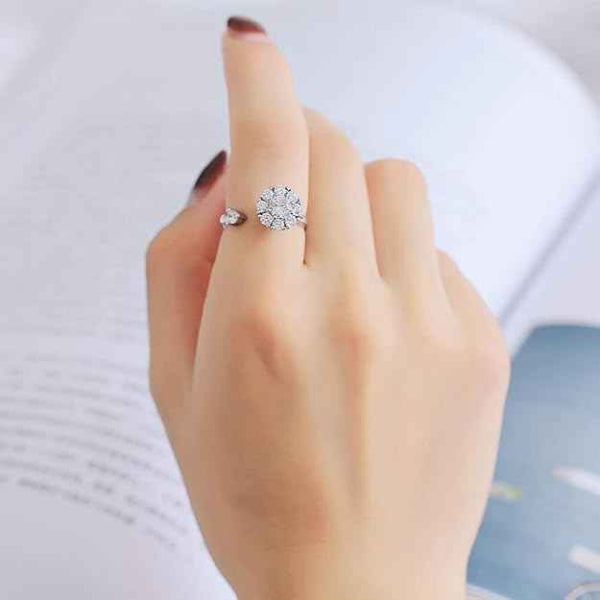 Bold Rotated Crystal Ring - Radiant Sparkling Statement Finger Ring