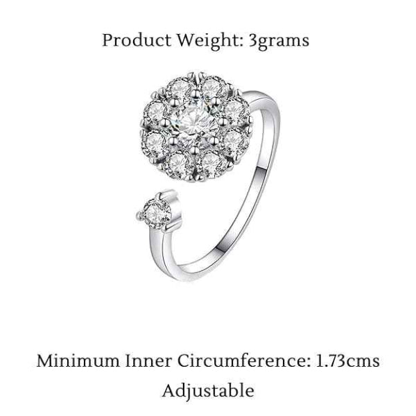 Bold Rotated Crystal Ring - Radiant Sparkling Statement Finger Ring