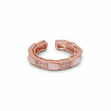 Bold Rose Gold Serpent Ring - Luxury Pave Set Statement Finger Ring
