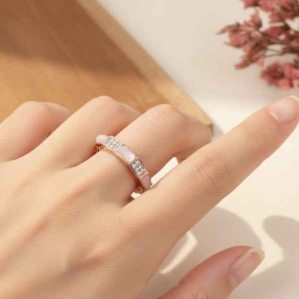 Bold Rose Gold Serpent Ring - Luxury Pave Set Statement Finger Ring