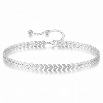Shimmering Silver Arrow Chevron Anklet - Sparkling Adjustable Foot Jewelry