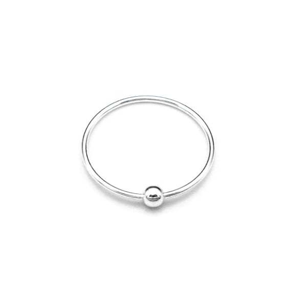 Silver Plated Ball Nose Pin - Sparkling Sterling Hoop for Women and Girls
