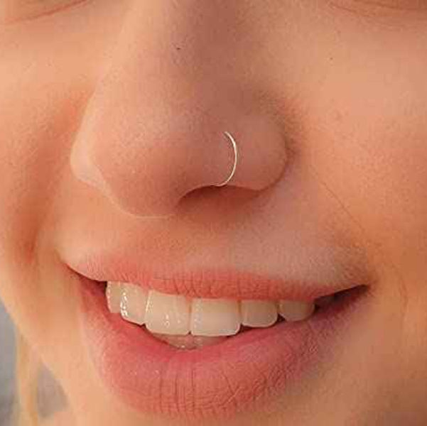 Silver Ball Nose Pin - Sparkling Sterling Hoop for Women and Girls