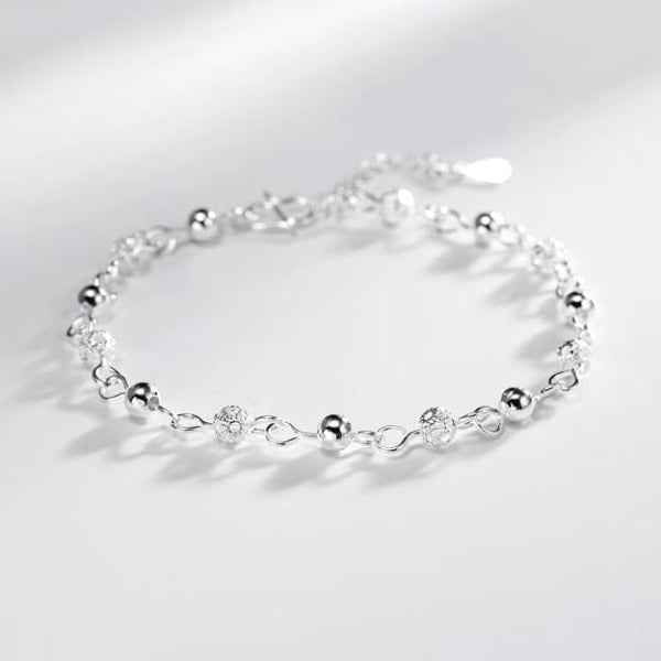 Silver Bead Anklet and Bracelet – Dainty Boho Stackable Foot Jewelry
