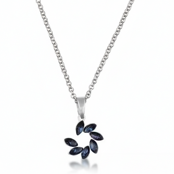 Elegant Silver Blue Marquise Pendant Necklace | Chic Gemstone Jewelry
