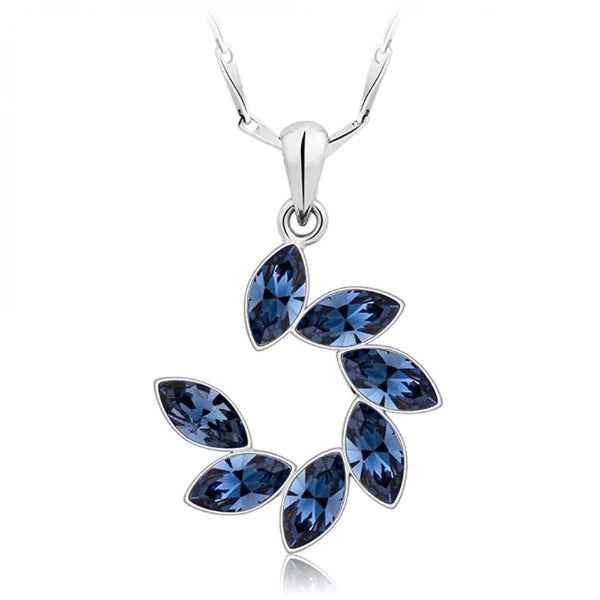 Elegant Silver Blue Marquise Pendant Necklace | Chic Gemstone Jewelry
