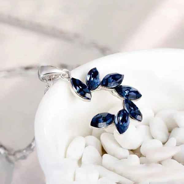 Elegant Silver Blue Marquise Pendant Necklace | Chic Gemstone Jewelry