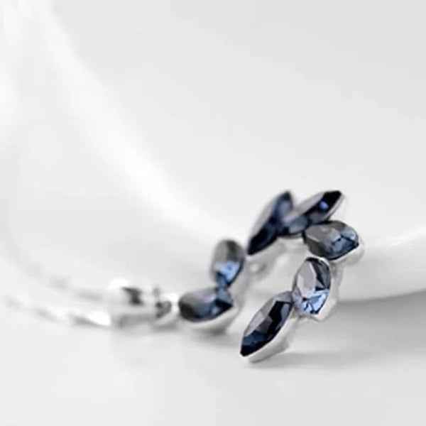 Elegant Silver Blue Marquise Pendant Necklace | Chic Gemstone Jewelry