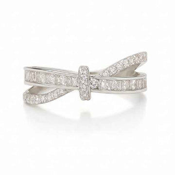 Silver Bow Ring - Shimmering Cubic Zirconia Stackable Promise Ring