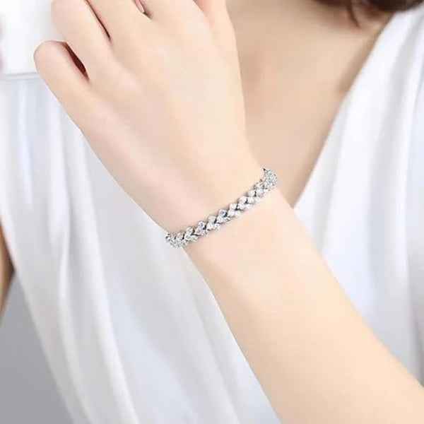 Stunning Silver Bracelet | Chic Cubic Zirconia Glow