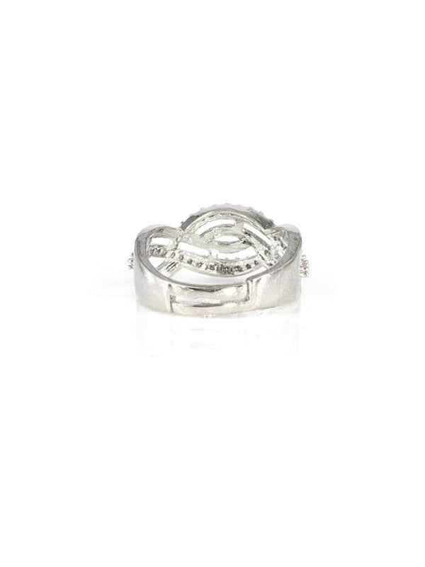 Silver Criss Cross Ring: Sparkling Infinity Band Eternity Ring