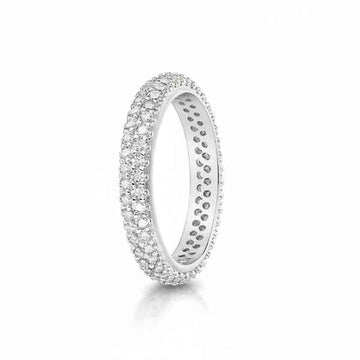 Silver Eternity Finger Ring - Sparkling Full Band Promise Jewelry