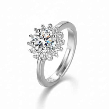 Stunning Silver Halo Adjustable Ring | Sparkling Promise Jewelry