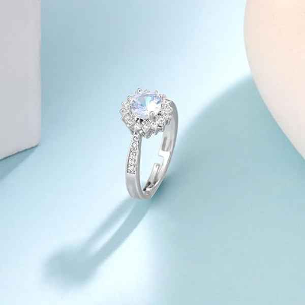Stunning Silver Halo Adjustable Ring | Sparkling Promise Jewelry