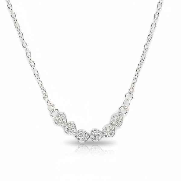 Silver Heart Necklace: Radiant Diamond Heart Pendant Jewelry for Her