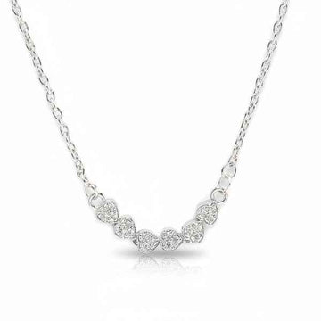Silver Heart Necklace: Radiant Diamond Heart Pendant Jewelry for Her