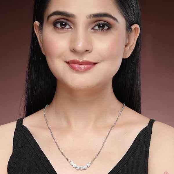 Silver Heart Necklace: Radiant Diamond Heart Pendant Jewelry for Her