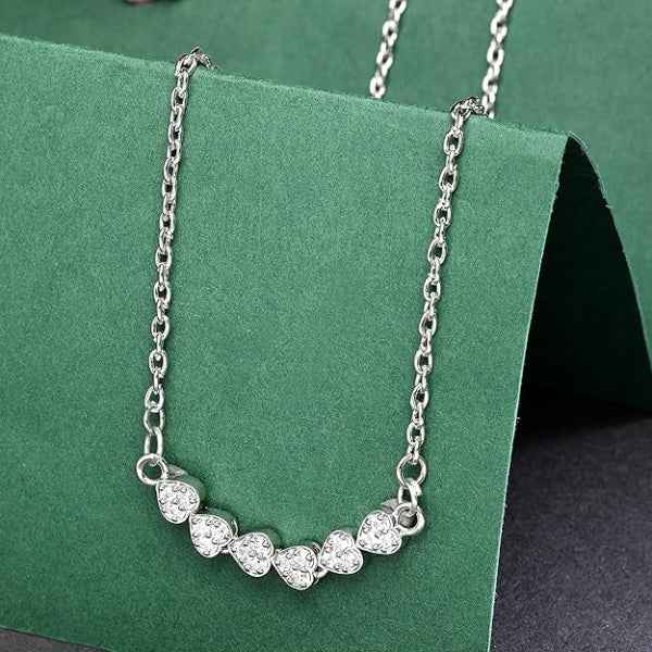Silver Heart Necklace: Radiant Diamond Heart Pendant Jewelry for Her
