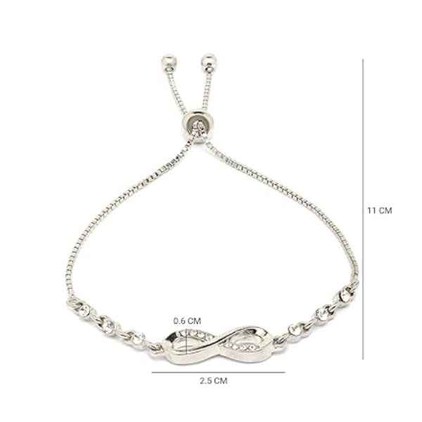 Chic Silver Infinity Crystal Bracelet | Radiant Adjustable Jewelry