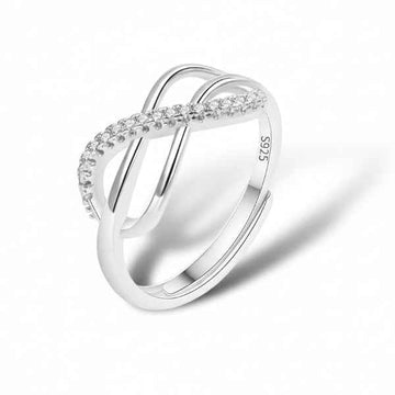 Silver Infinity Ring - Shimmering Cubic Zirconia Promise Ring for Her