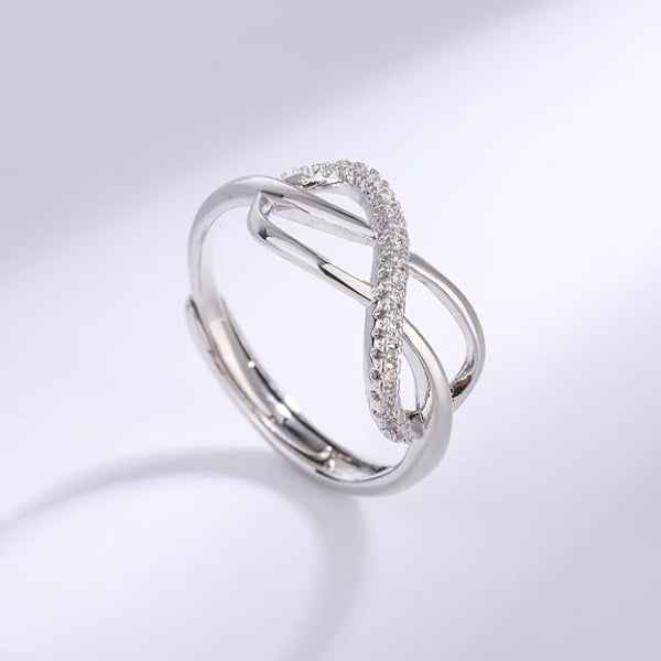 Silver Infinity Ring - Shimmering Cubic Zirconia Promise Ring for Her