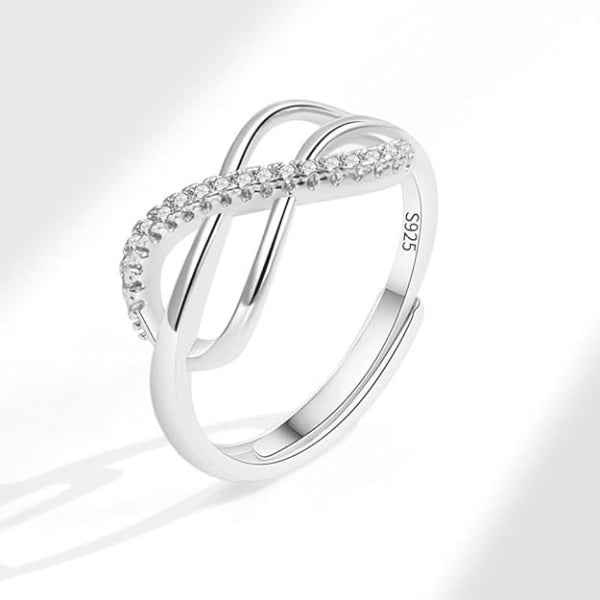 Silver Infinity Ring - Shimmering Cubic Zirconia Promise Ring for Her