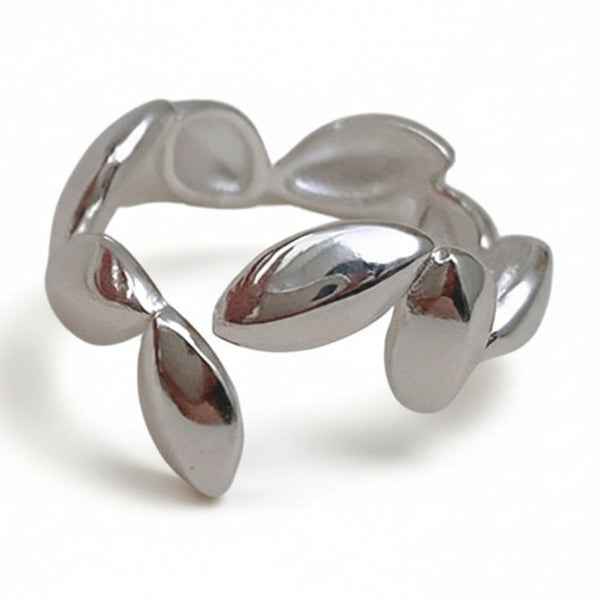 Bold Silver Leaf Ring - Organic Statement Finger Ring