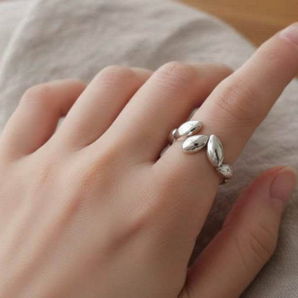 Bold Silver Leaf Ring - Organic Statement Finger Ring