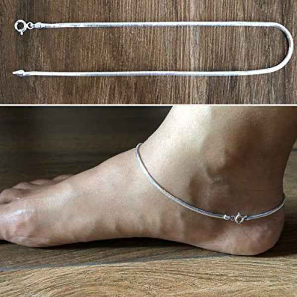 Silver Snake Chain Adjustable Anklet - Luxe Foot Jewelry for Women