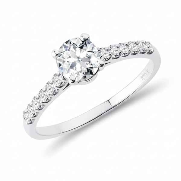 Silver Solitaire Ring: Round Cut Stone Classic Engagement Band