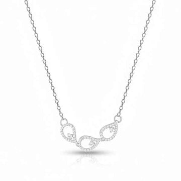 Silver Teardrop Necklace: Crystal Cluster Pendant Dainty Silver Jewelry