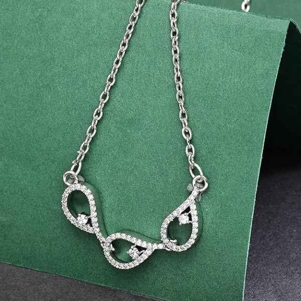 Silver Teardrop Necklace: Crystal Cluster Pendant Dainty Silver Jewelry