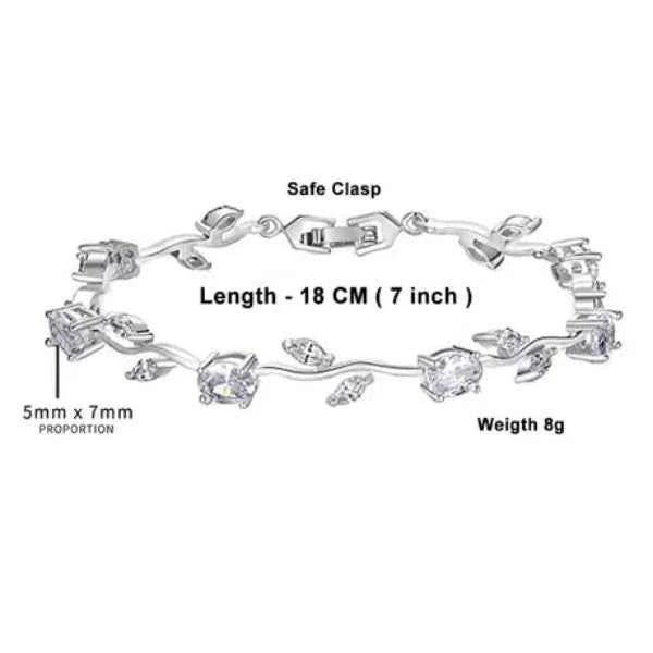 Stunning Silver Vine Bracelet | Chic Crystal Leaf Jewelry for Her
