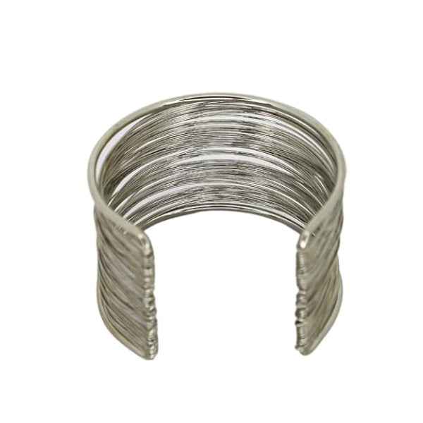 Silver Wire Cuff: Bold Multi-Layer Statement Bangle for Women