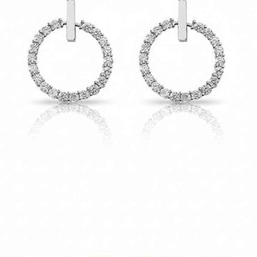14k Silver Plated Stud Earrings | Crystal Accents for Women | Stylish Gift