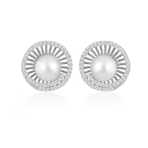 Silver Tone Stud Earrings | Dazzling Cubic Zirconia Daily Wear Jewelry