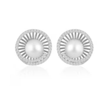 Silver Tone Stud Earrings | Dazzling Cubic Zirconia Daily Wear Jewelry
