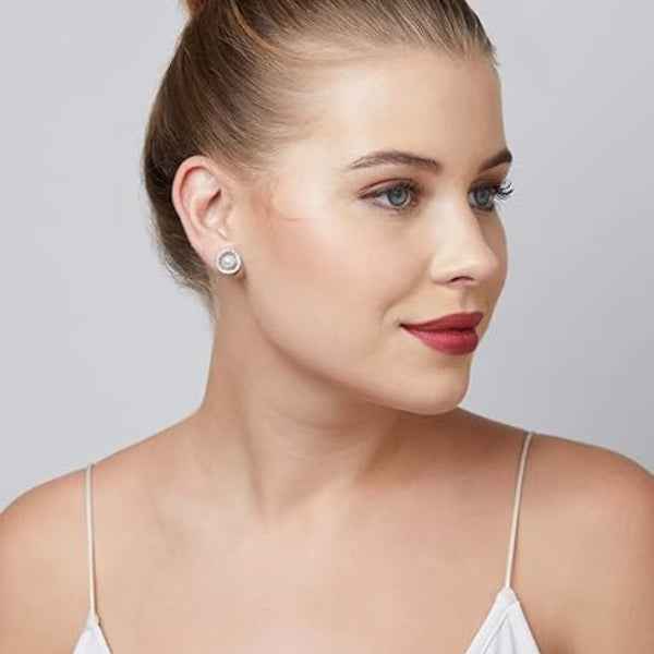 Silver Tone Stud Earrings | Dazzling Cubic Zirconia Daily Wear Jewelry