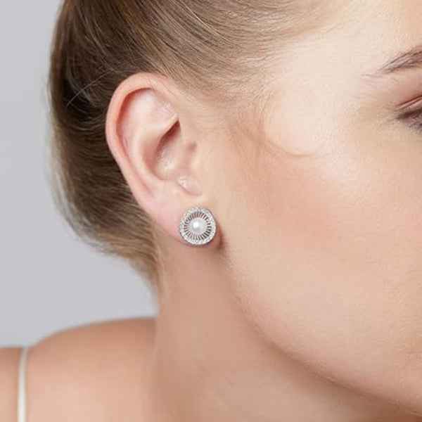 Silver Tone Stud Earrings | Dazzling Cubic Zirconia Daily Wear Jewelry
