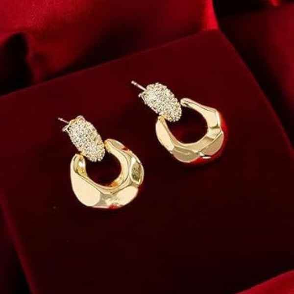 Chic Simple Gold Dangle Earrings | Sleek Drop Modern Hook Jewelry