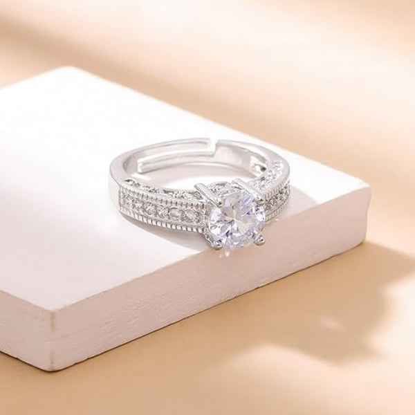 Solitaire Promise Ring | Sparkling Cubic Zirconia Classic Finger Ring