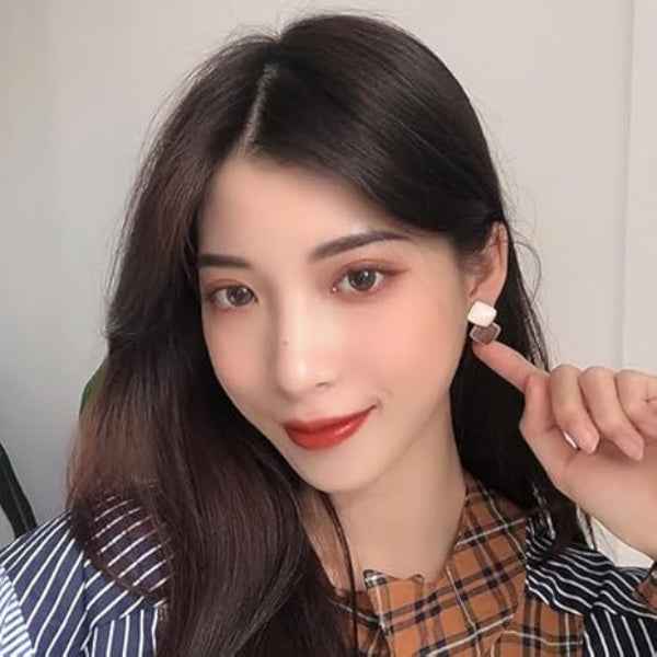 Chic Square Drop Earrings: Two-Tone Enamel Jewelry for Women